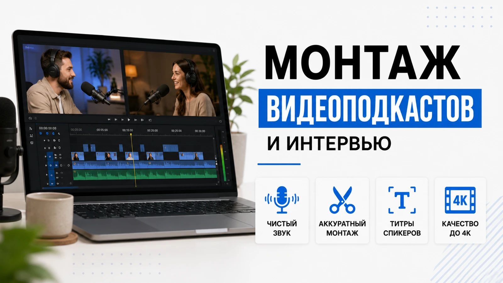 Смонтирую видеоподкаст или интервью