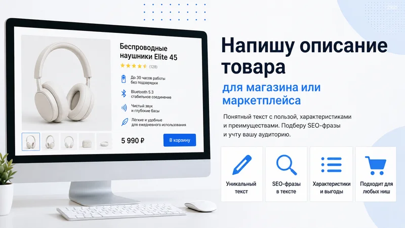 Напишу описание товара для магазина или маркетплейса