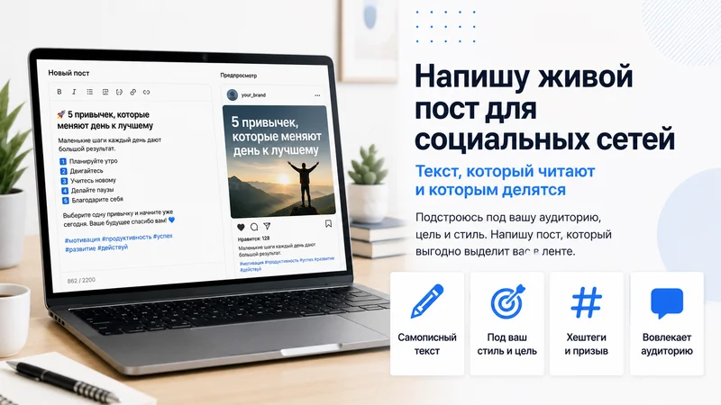 Напишу живой пост для социальных сетей