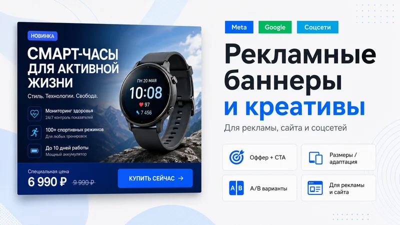 Создам рекламные баннеры и креативы для бизнеса