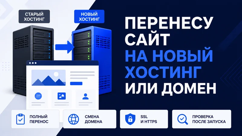 Перенесу сайт на новый хостинг или домен