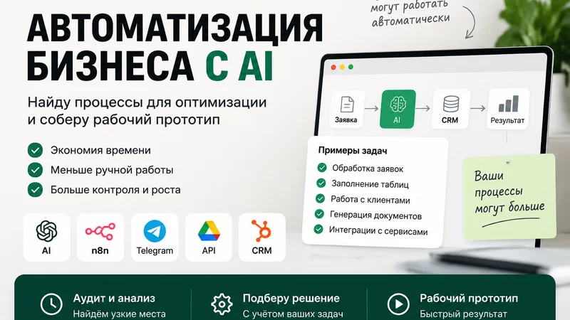 Автоматизация бизнеса с AI: найду процессы и соберу решение